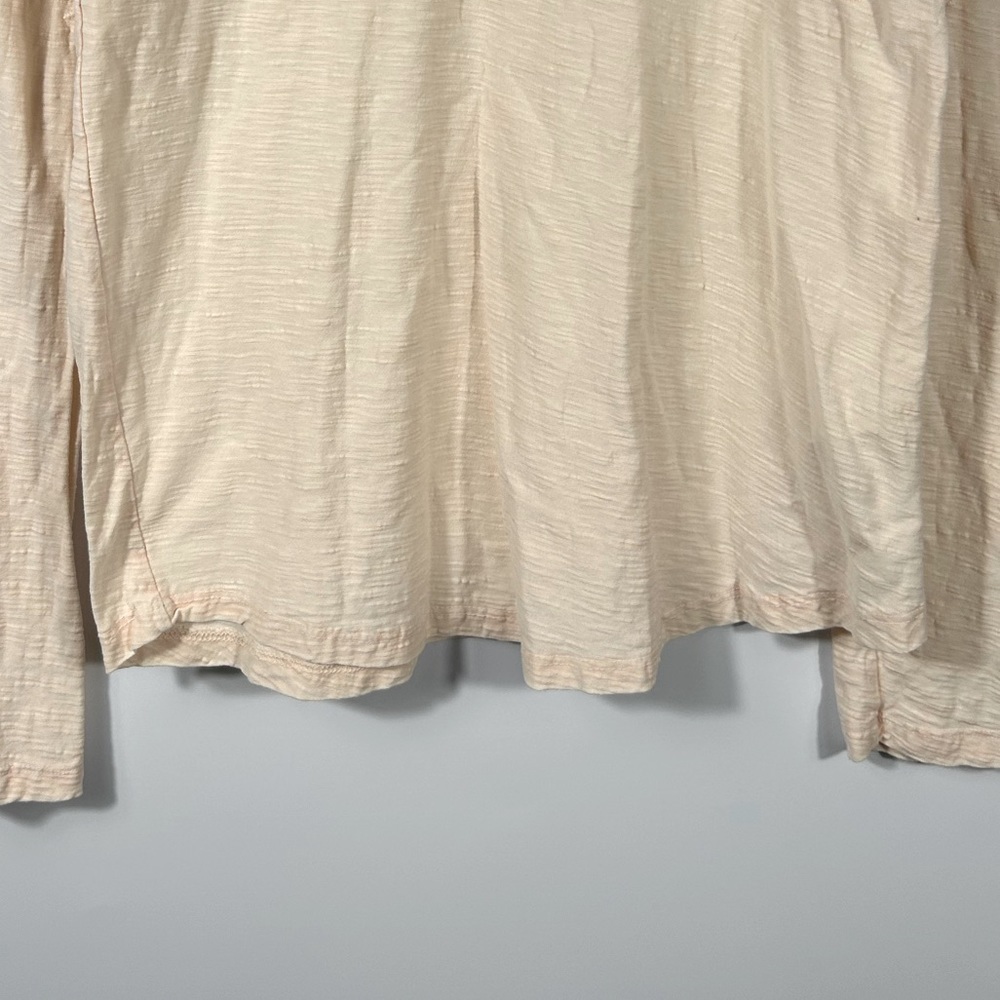 Free people Micha Embellished Mesh Beaded Long Sleeve Tee Top Peach Color Size M - Picture 7 of 9